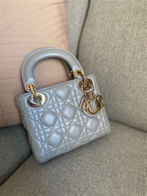 lady dior opaline grey|Medium Lady Dior Bag Opaline Gray Pearlescent Cannage .